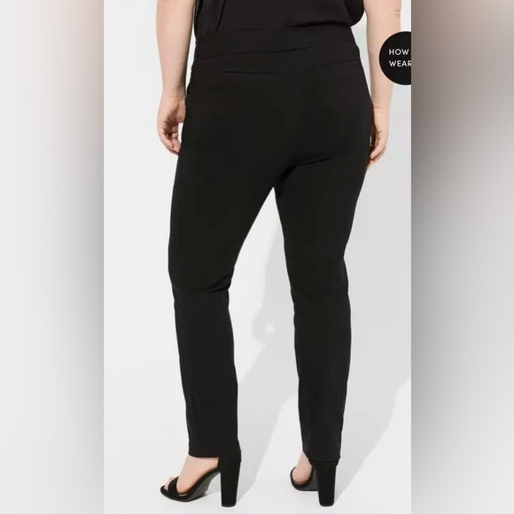 Torrid Black Straight Leg Pants with Stretch Waistband - Picture 7 of 7
